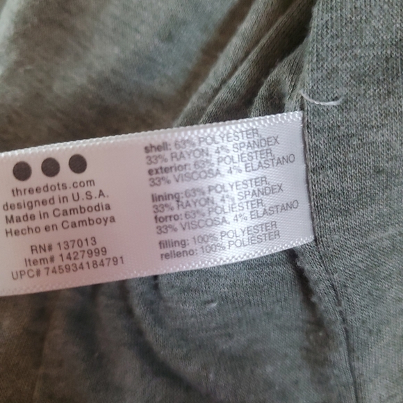 💚5/$25 Three Dots Quilted Knit Bomber Jacket in Heathered Thyme Size Small - Picture 6 of 6